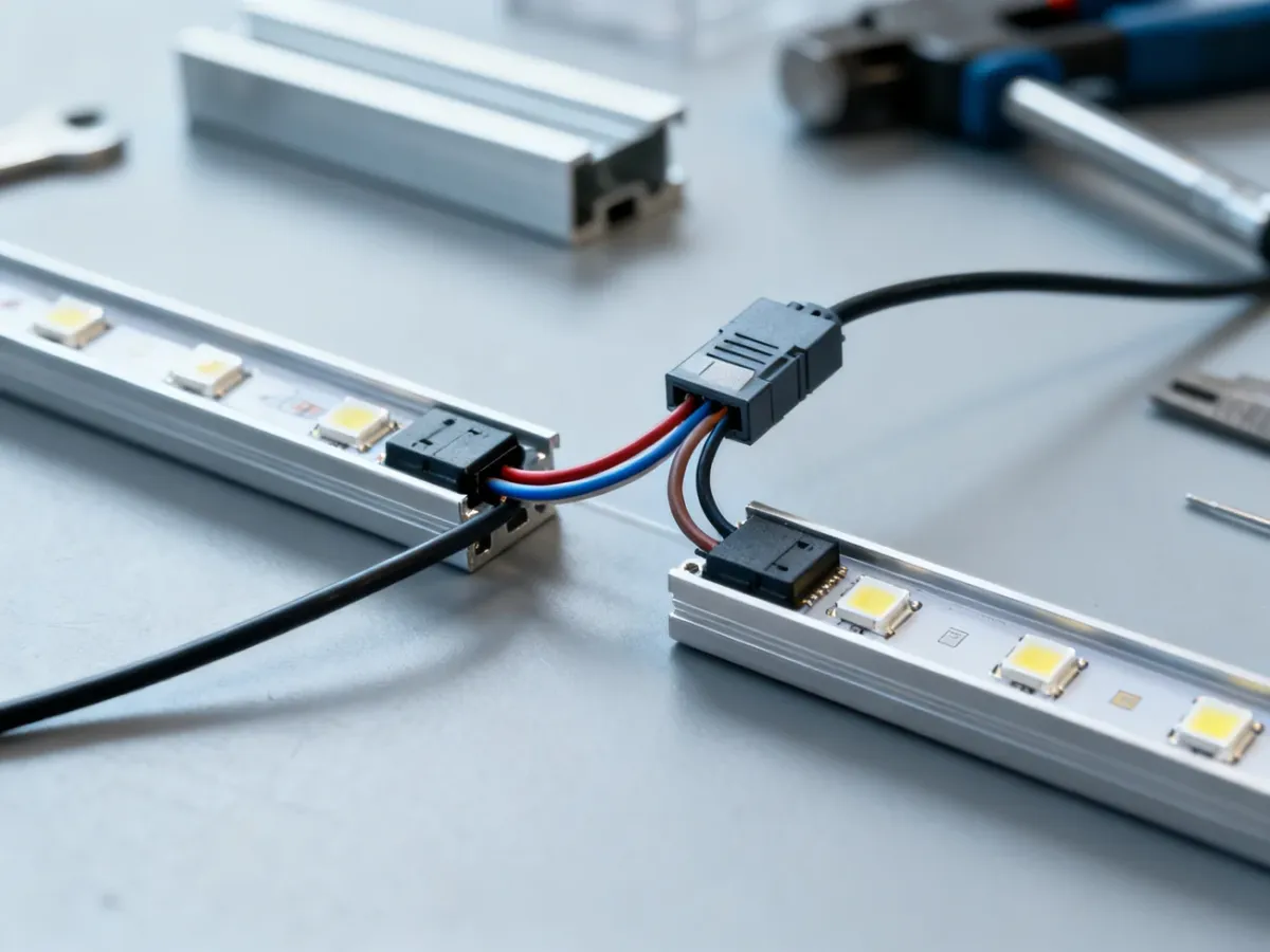 Łączenie dwóch odcinków taśmy LED