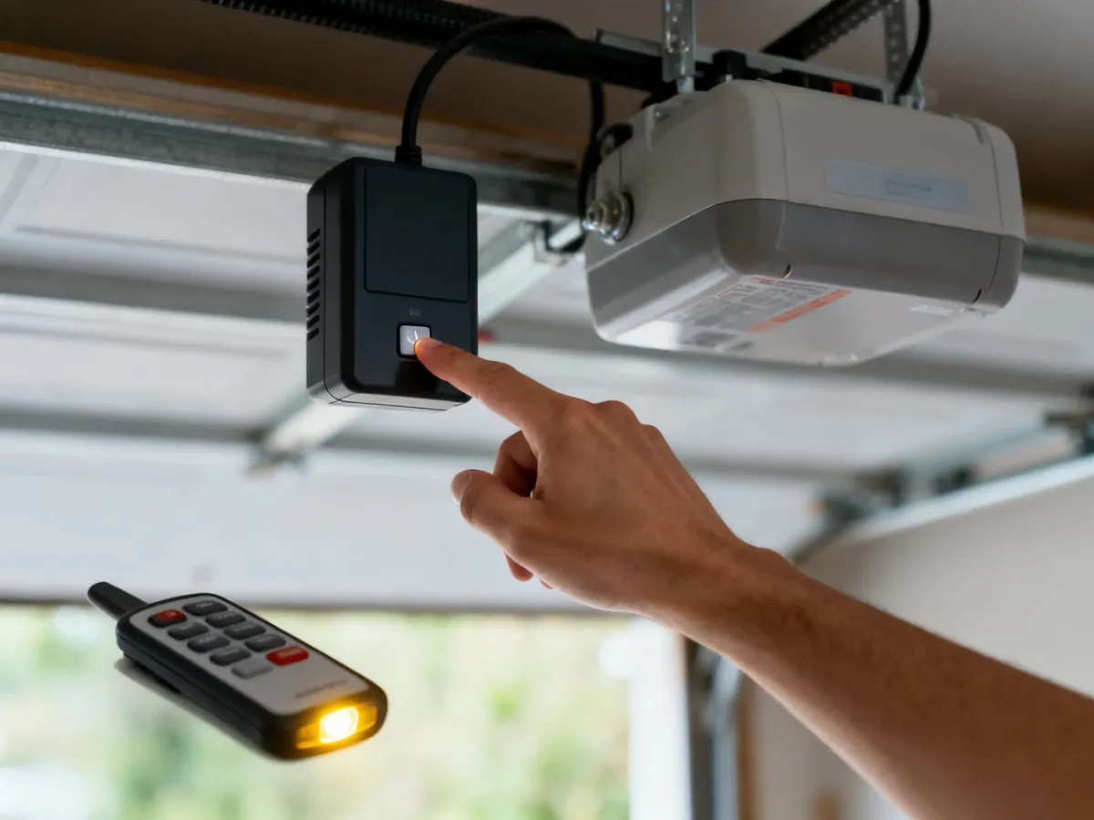 Programowanie odbiornika napędu bramy za pomocą pilota i przycisku uczenia